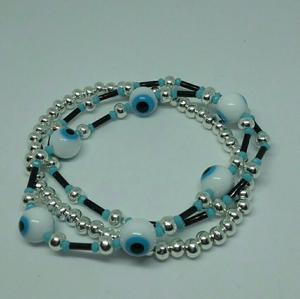 Evil Eye Lampwork Bracelet set